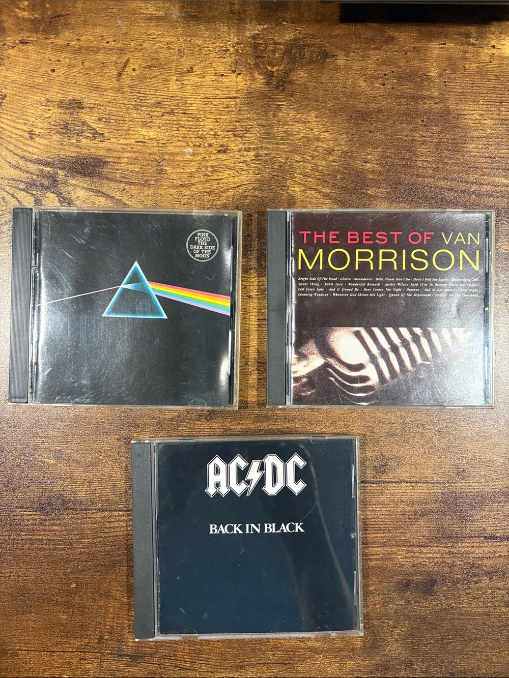 Three Classic Rock CD’s Van Morrison, Pink Floyd and AC DC.